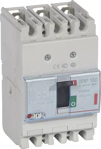 legrand-disjoncteur magn�tothermique dpx�160 pouvoir de coupure 36ka 400v~ - 3p - 63a (420083)