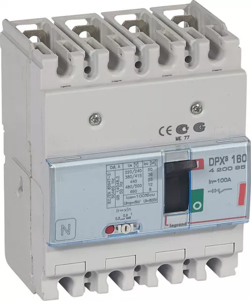 legrand-disjoncteur magn�tothermique dpx�160 pouvoir de coupure 36ka 400v~ - 4p - 100a (420095)