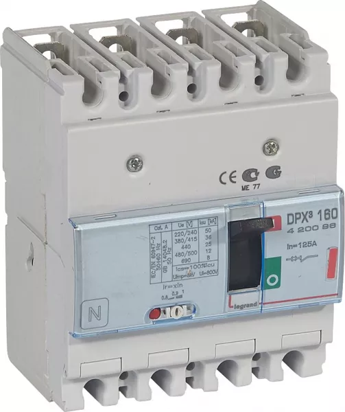 legrand-disjoncteur magn�tothermique dpx�160 pouvoir de coupure 36ka 400v~ - 4p - 125a (420096)