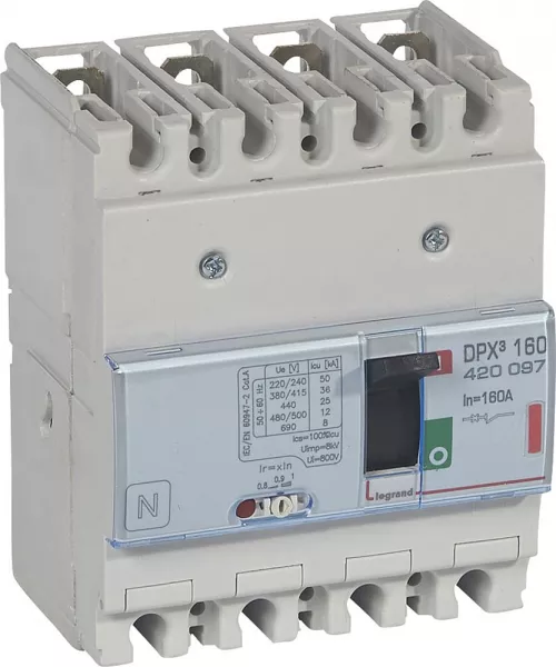 legrand-disjoncteur magn�tothermique dpx�160 pouvoir de coupure 36ka 400v~ - 4p - 160a (420097)