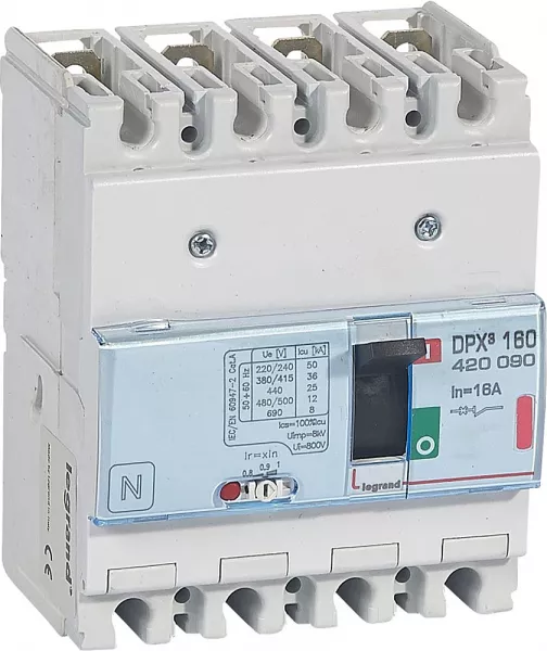 legrand-disjoncteur magn�tothermique dpx�160 pouvoir de coupure 36ka 400v~ - 4p - 16a (420090)