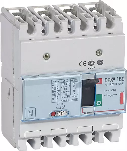 legrand-disjoncteur magn�tothermique dpx�160 pouvoir de coupure 36ka 400v~ - 4p - 40a (420092)