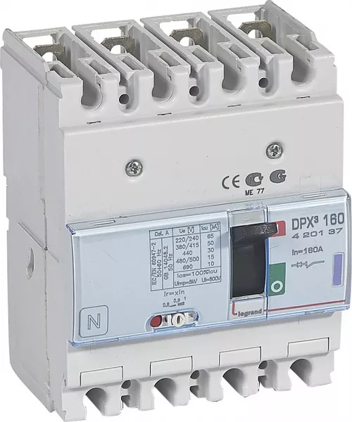 legrand-disjoncteur magn�tothermique dpx�160 pouvoir de coupure 50ka 400v~ - 4p - 160a (420137)