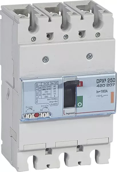 legrand-disjoncteur magn�tothermique dpx�250 pouvoir de coupure 25ka 400v~ - 3p - 160a (420207)