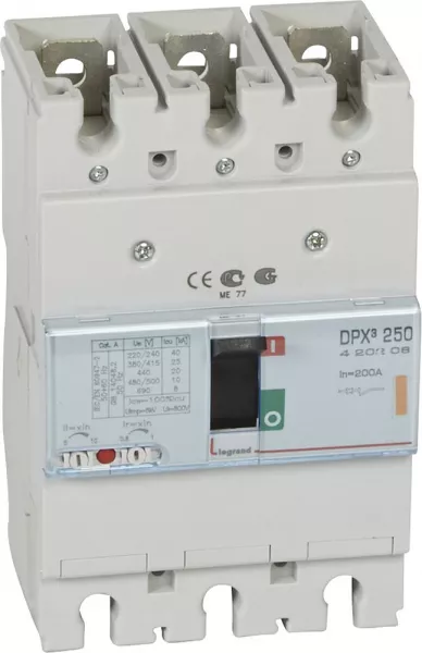 legrand-disjoncteur magn�tothermique dpx�250 pouvoir de coupure 25ka 400v~ - 3p - 200a (420208)
