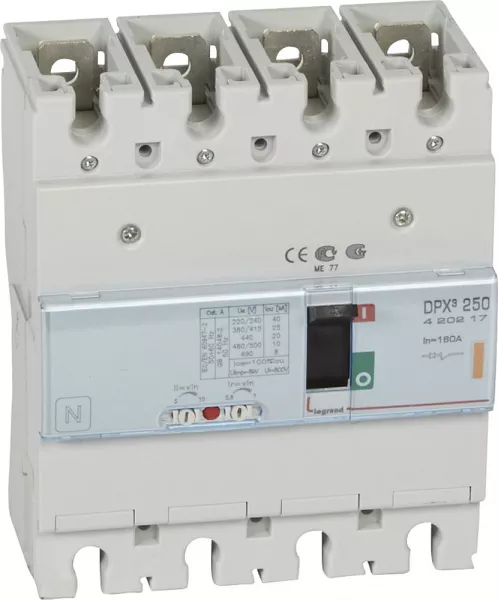 legrand-disjoncteur magn�tothermique dpx�250 pouvoir de coupure 25ka 400v~ - 4p - 160a (420217)