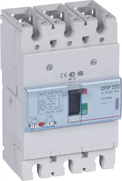 legrand-disjoncteur magn�tothermique dpx�250 pouvoir de coupure 50ka 400v~ - 3p - 100a (420265)