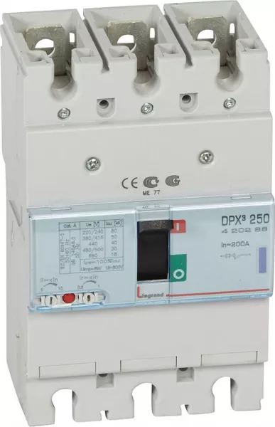 legrand-disjoncteur magn�tothermique dpx�250 pouvoir de coupure 50ka 400v~ - 3p - 200a (420268)
