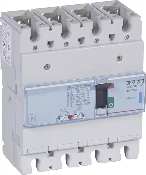 legrand-disjoncteur magn�tothermique dpx�250 pouvoir de coupure 70ka 400v~ - 4p - 100a (420615)