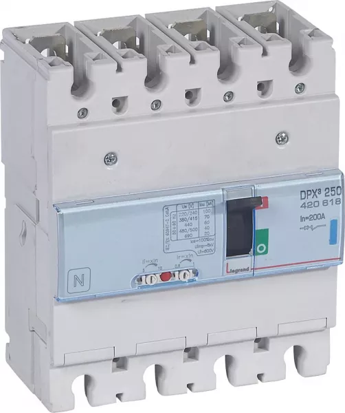 legrand-disjoncteur magn�tothermique dpx�250 pouvoir de coupure 70ka 400v~ - 4p - 200a (420618)