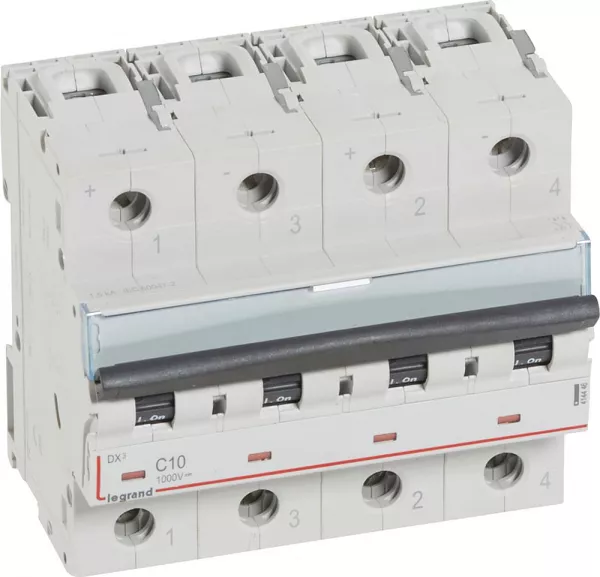 legrand-disjoncteur modulaire courant continu dx� 1000v= 10a - 6 modules (414446)
