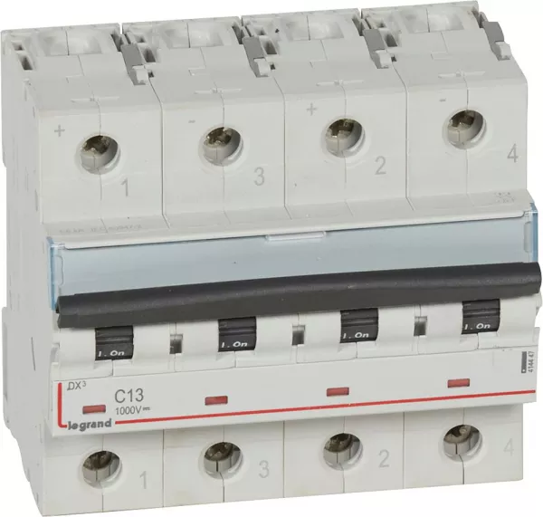 legrand-disjoncteur modulaire courant continu dx� 1000v= 13a - 6 modules (414447)
