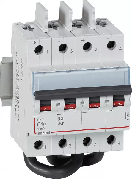 legrand-disjoncteur modulaire courant continu dx� 800v= 10a - 4 modules (414426)