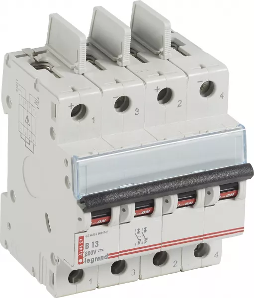legrand-disjoncteur modulaire courant continu dx� 800v= 13a - 4 modules (414427)