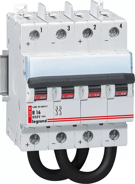 legrand-disjoncteur modulaire courant continu dx� 800v= 16a - 4 modules (414428)