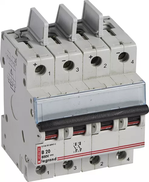 legrand-disjoncteur modulaire courant continu dx� 800v= 20a - 4 modules (414429)