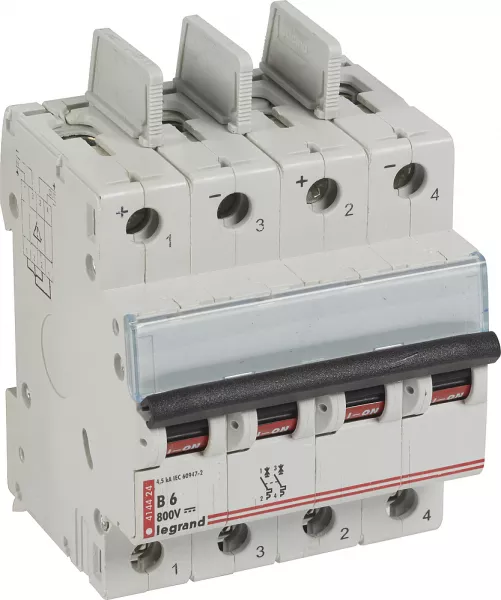 legrand-disjoncteur modulaire courant continu dx� 800v= 6a - 4 modules (414424)