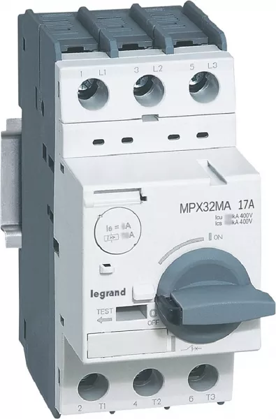 legrand-disjoncteur moteur magn�tique seul mpx�32ma - 221a - icu 50ka en 415v (417352)
