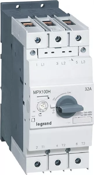 legrand-disjoncteur moteur magn�tothermique mpx�100h - 22a � 32a - icu 100ka en 415v (417373)