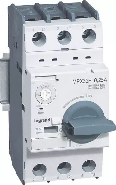 legrand-disjoncteur moteur magn�tothermique mpx�32h - 0,16a� 0,25a - icu 100ka en 415v (417321)