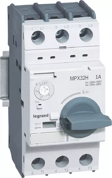 legrand-disjoncteur moteur magn�tothermique mpx�32h - 0,63a � 1a - icu 100ka en 415v (417324)