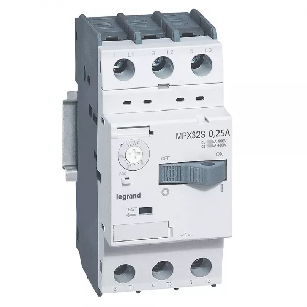 legrand-disjoncteur moteur magn�tothermique mpx�32s - 0,16a � 0,25a - icu 100ka en 415v (417301)