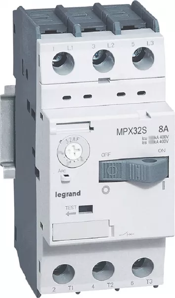legrand-disjoncteur moteur magn�tothermique mpx�32s - r�glage 5a � 8a icu 100ka en 415v (417309)