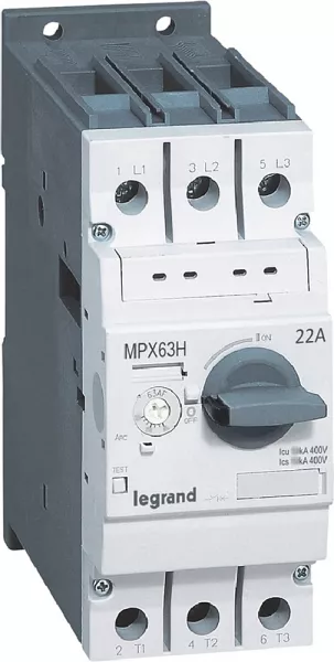 legrand-disjoncteur moteur magn�tothermique mpx�63h - 14a � 22a - icu 50ka en 415v (417363)