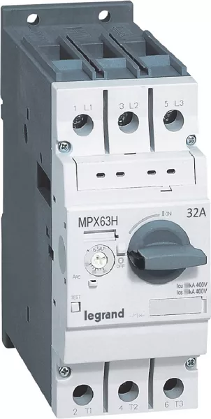 legrand-disjoncteur moteur magn�tothermique mpx�63h - 22a � 32a - icu 50ka en 415v (417365)