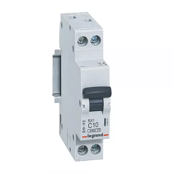 legrand-disjoncteur rx� 4500 1p+n 230v~ 10a courbe c - 1 module (419947)