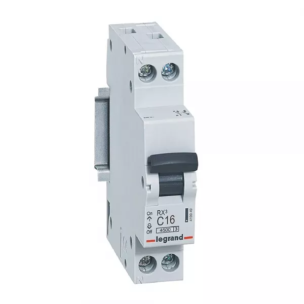 legrand-disjoncteur rx� 4500 1p+n 230v~ 16a courbe c - 1 module (419949)