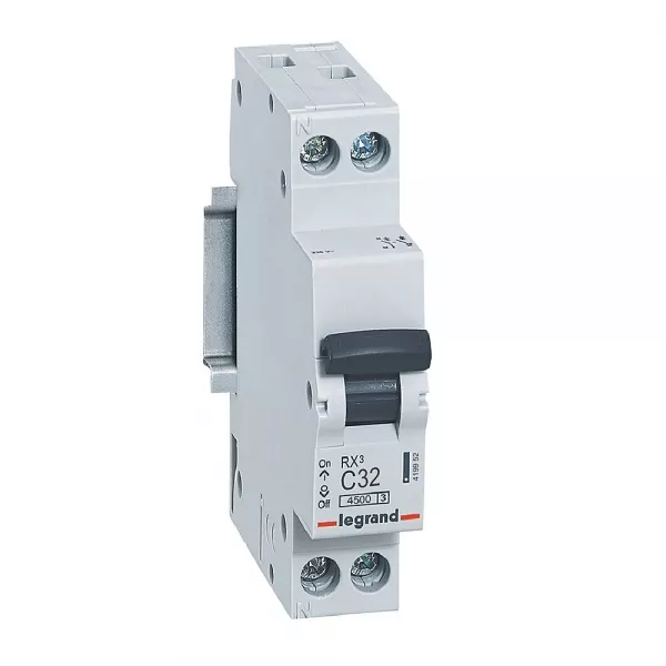 legrand-disjoncteur rx� 4500 1p+n 230v~ 32a courbe c - 1 module (419952)