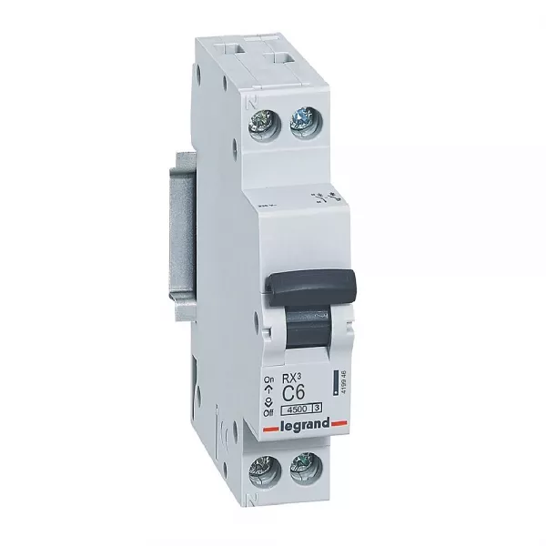 legrand-disjoncteur rx� 4500 1p+n 230v~ 6a courbe c - 1 module (419946)