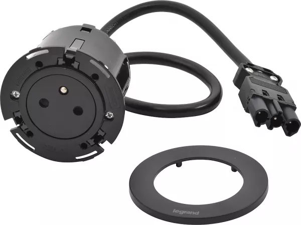 legrand-disq60 incara 2p+t surface et cordon avec connecteur wieland - noir (654721f)