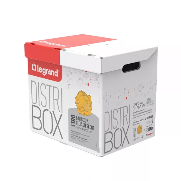 legrand-distribox cloisons s�ches - lot de 100 bo�tes cloisons s�ches - profondeur 50mm (080009l)