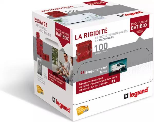 legrand-distributeur de 100 bo�tes pour ma�onnerie batibox profondeur 40mm (080117)