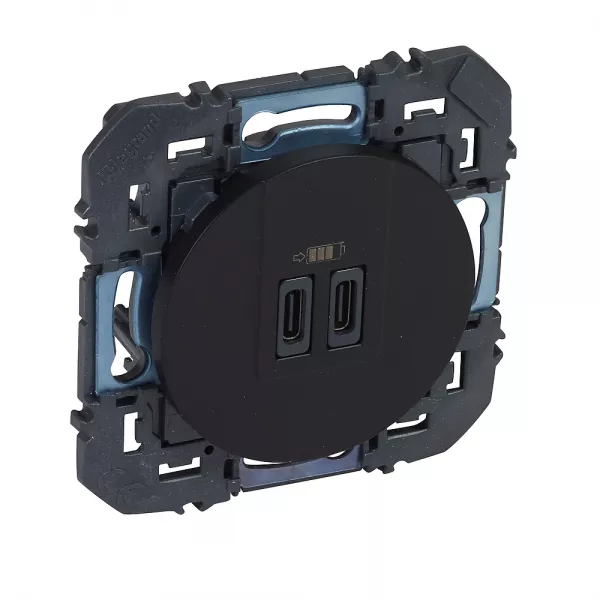legrand-double chargeur usb type-c dooxie 3a 15w - noir (600545)