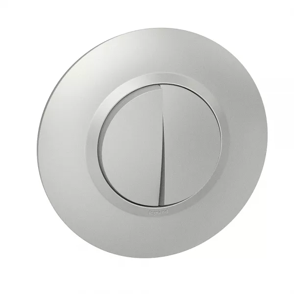 legrand-double inter ou va-et-vient dooxie 10ax 250v~ avec plaque ronde alu bague chrome (095071)