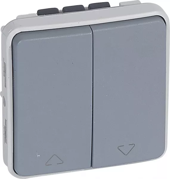 legrand-double inter ou va-et-vient pour volets roulants plexo composable ip55 10a -gris (069538)