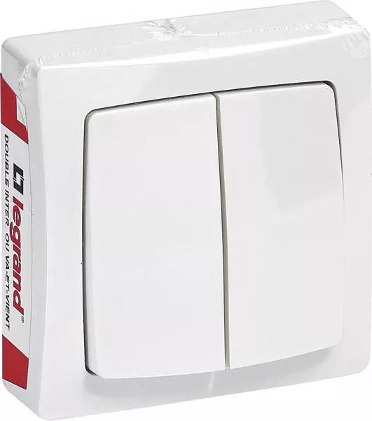 legrand-double interrupteur ou va-et-vient appareillage saillie - blanc (097602)
