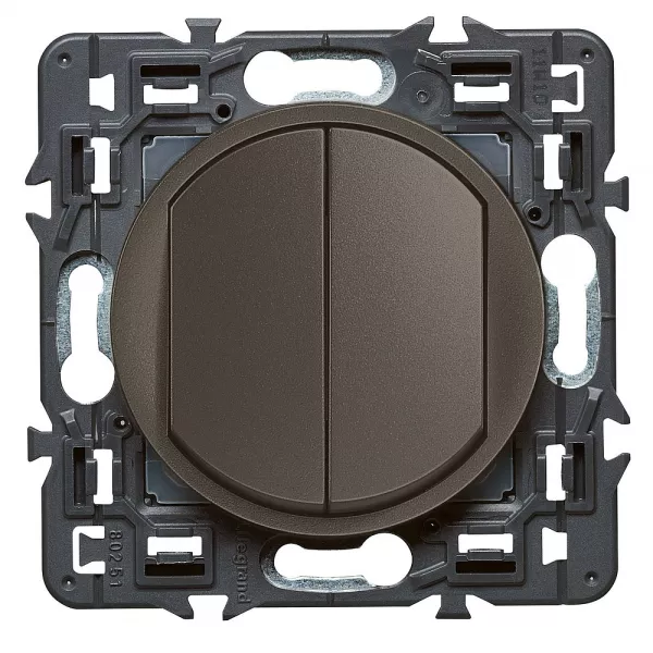 legrand-double interrupteur ou va-et-vient c�liane soft 10a - graphite (099527)
