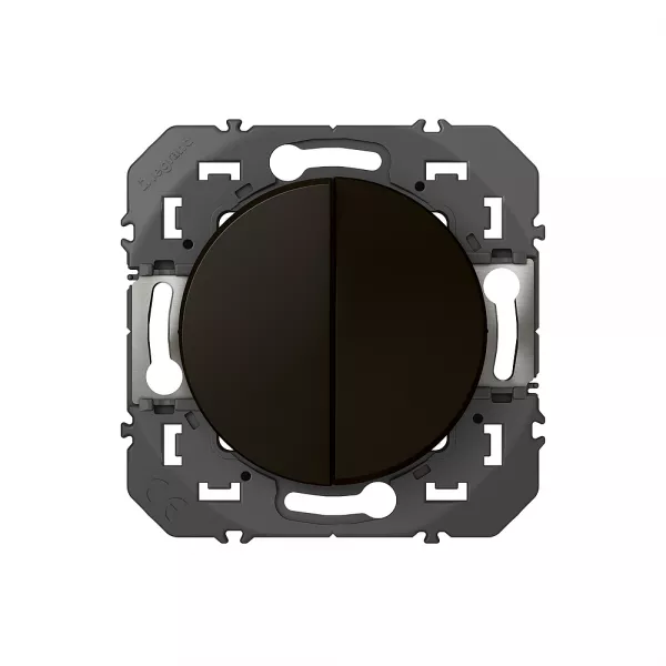 legrand-double interrupteur ou va-et-vient dooxie 10ax 250v~ - noir (600202)