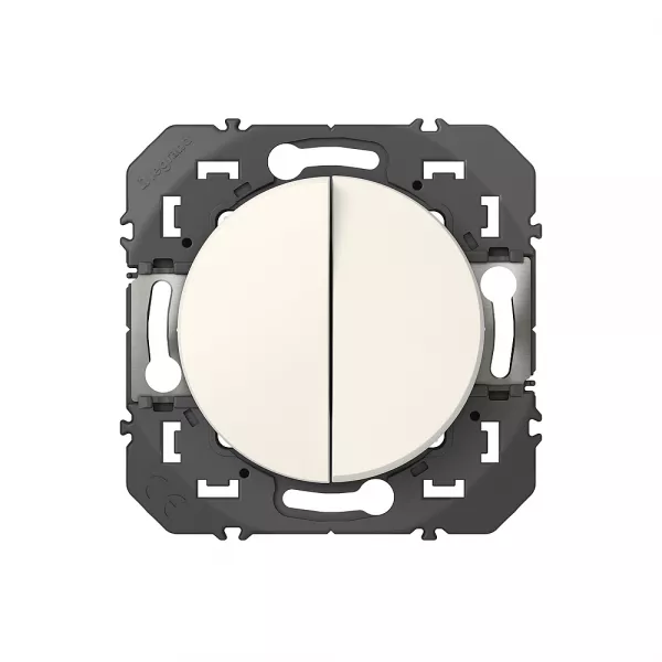 legrand-double interrupteur ou va-et-vient dooxie 10ax 250v~ finition blanc (600002)