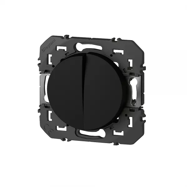 legrand-double interrupteur ou va-et-vient dooxie 10ax 250v~ finition noir - sachet (095261)