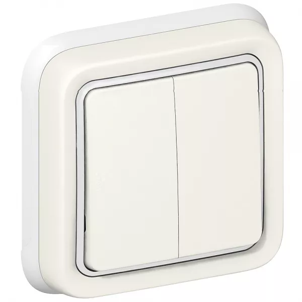 legrand-double interrupteur ou va-et-vient �tanche plexo complet ip55 encastr� - blanc (069855)