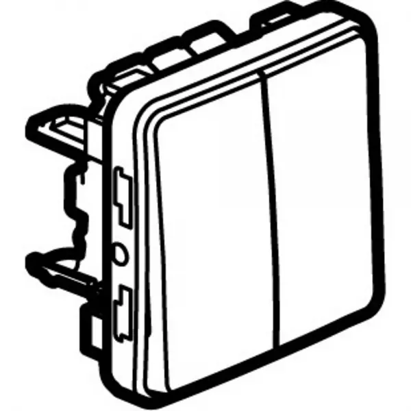 legrand-double interrupteur ou va-et-vient �tanche plexo composable ip55 10ax 250v blanc (069625)