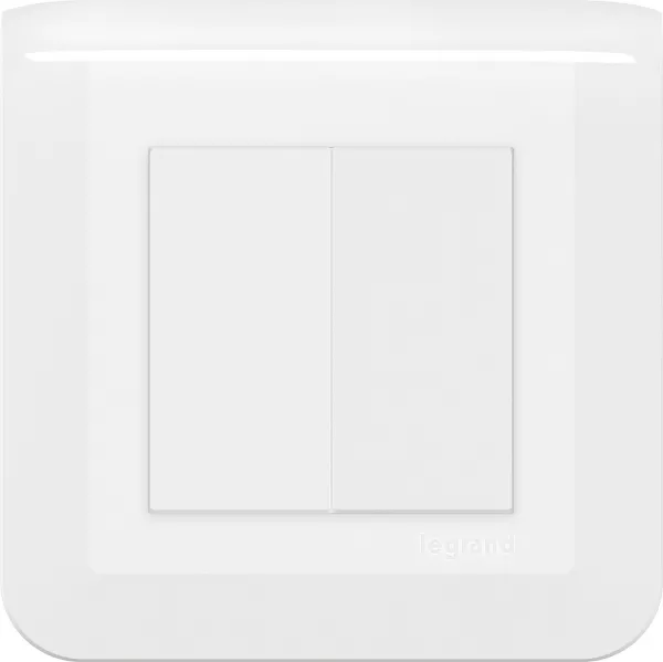 legrand-double interrupteur ou va-et-vient mosaic 10a blanc complet avec plaque (099201)