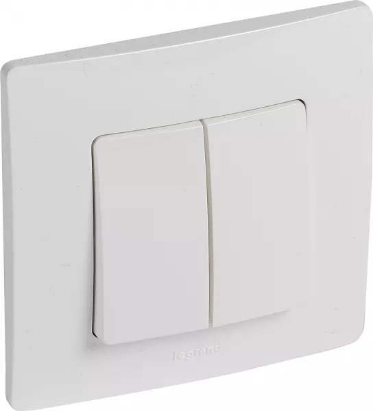 legrand-double interrupteur ou va-et-vient nilo� 10a complet � griffes - pur (663902)