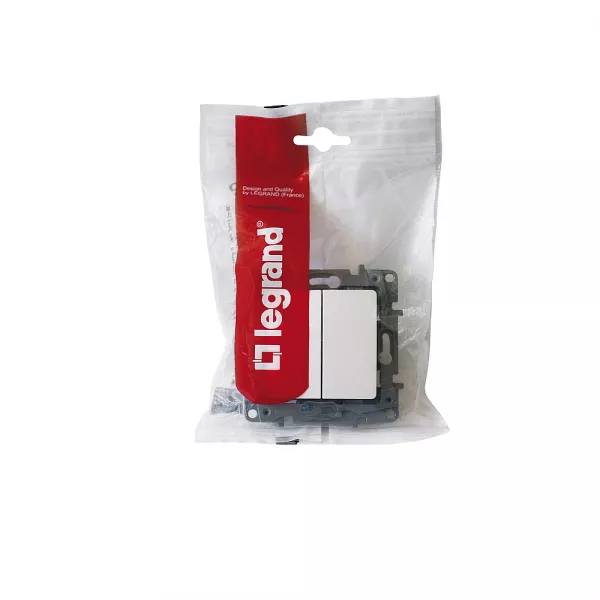 legrand-double interrupteur ou va-et-vient nilo� 10ax avec griffes - blanc (664502)