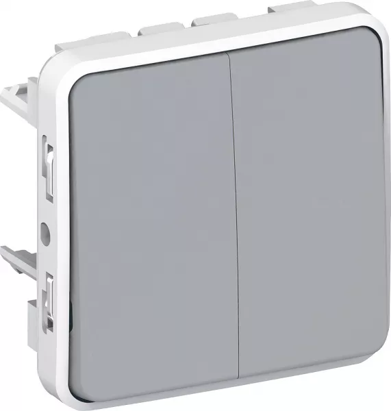 legrand-double interrupteur ou va-et-vient plexo - gris (069925)